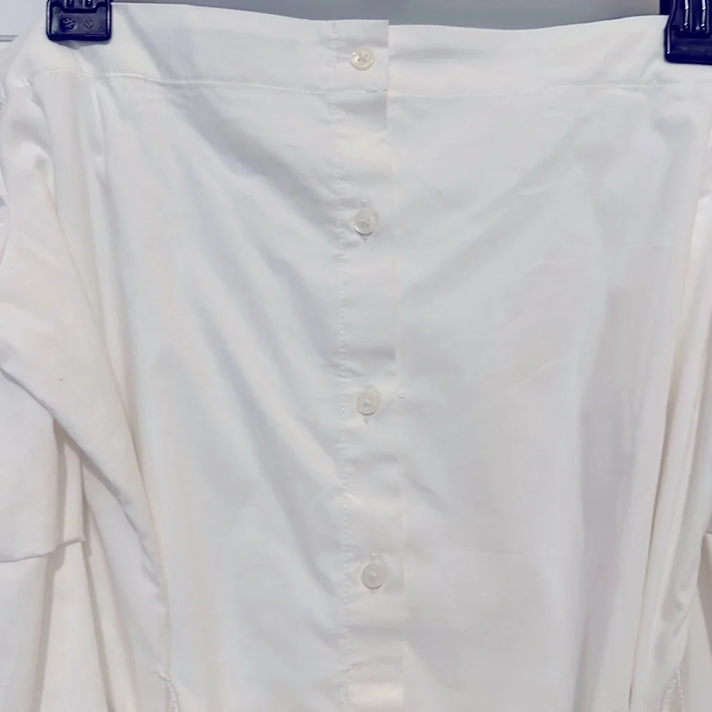 NWT Banana Republic White Cold Shoulder Dress- size 8 - Picture 4 of 5